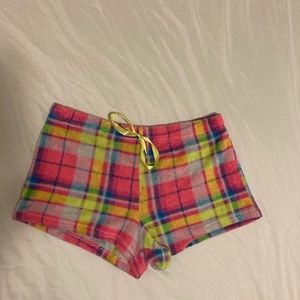 blue, pink and yellow pajama bottoms size large